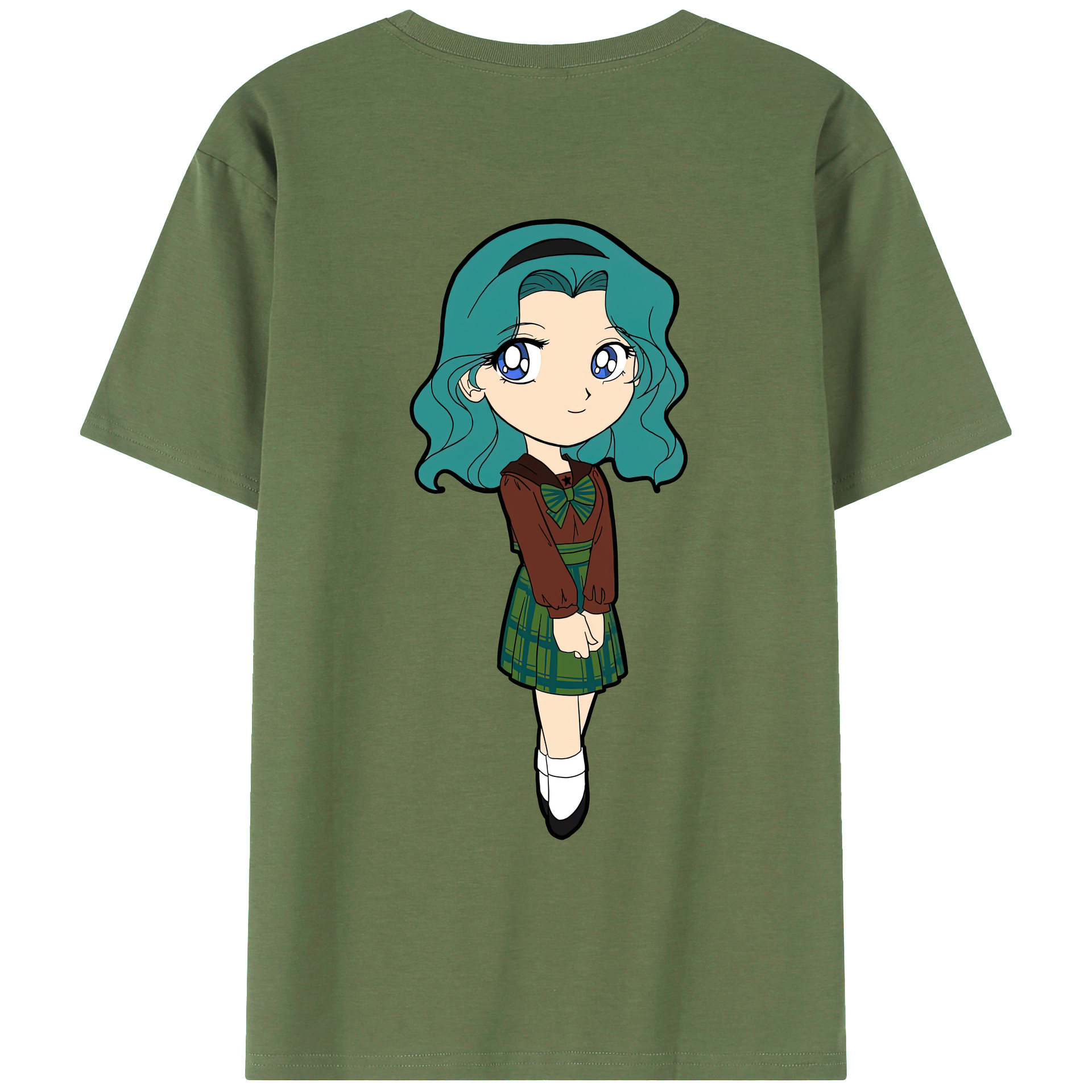 （画像用） 美少女戦士セーラームーン 海王 みちる（かいおう みちる） Sailor Moon Kaiou Michiru 綿100％ メンズ半袖Tシャツ（バックプリント） 通気性
